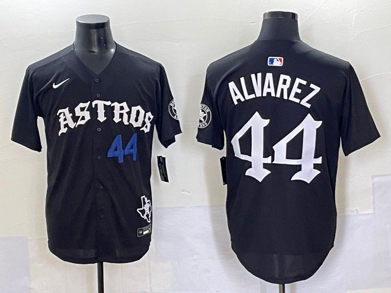 Men 2025 Houston Astros #44 Alvarez Black Seven generations Joint Name Nike MLB Jersey style 6
